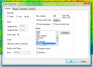 Settings showing "plot vs orders" option ticked